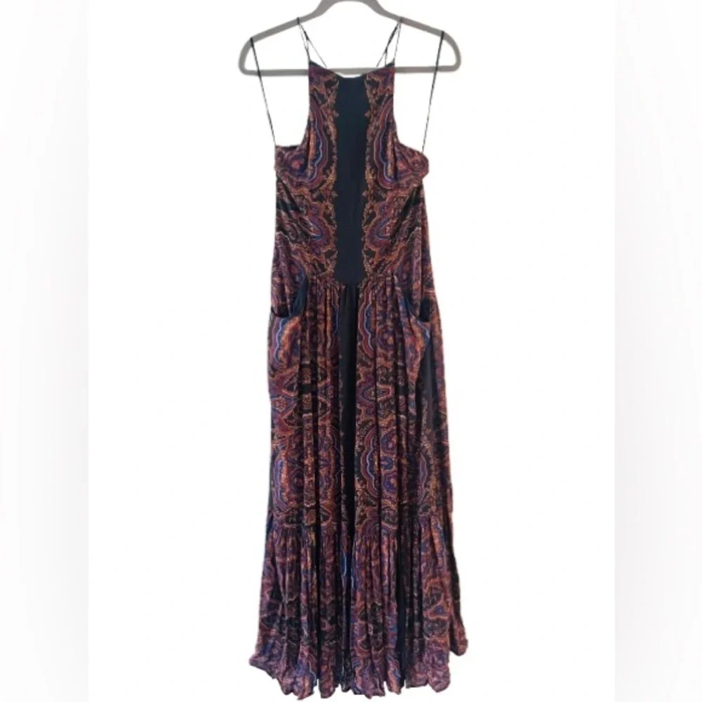Free People Fragile Hearts Maxi Dress
Black Maroon Paisley 
Size XS - Picture 3 of 6